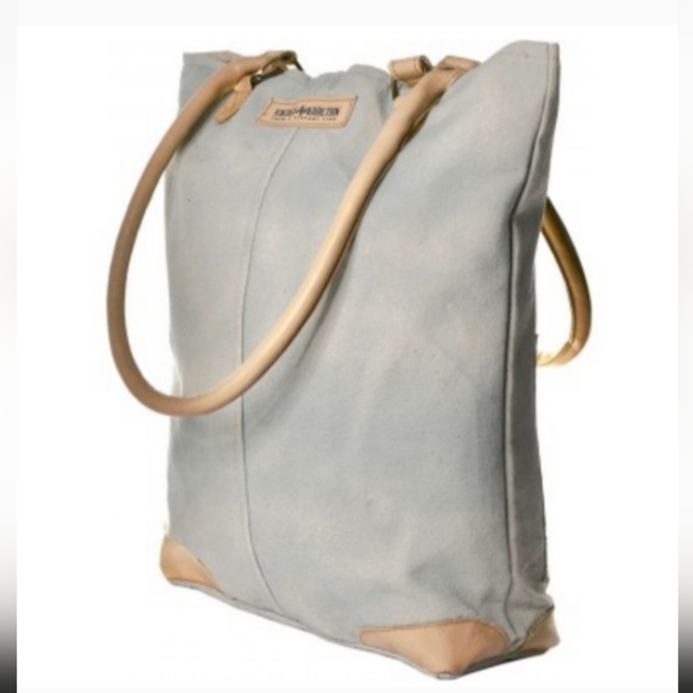 Vintage Addiction Mermaid Canvas Leather Tote Whimsy Recycled Always Be Yourself - Picture 5 of 13